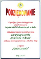 Podziękowanie za występ z okazji Dnia Dziecka