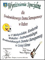 Wyróżnienie specjalne w konkursie w Lisiej Górze
