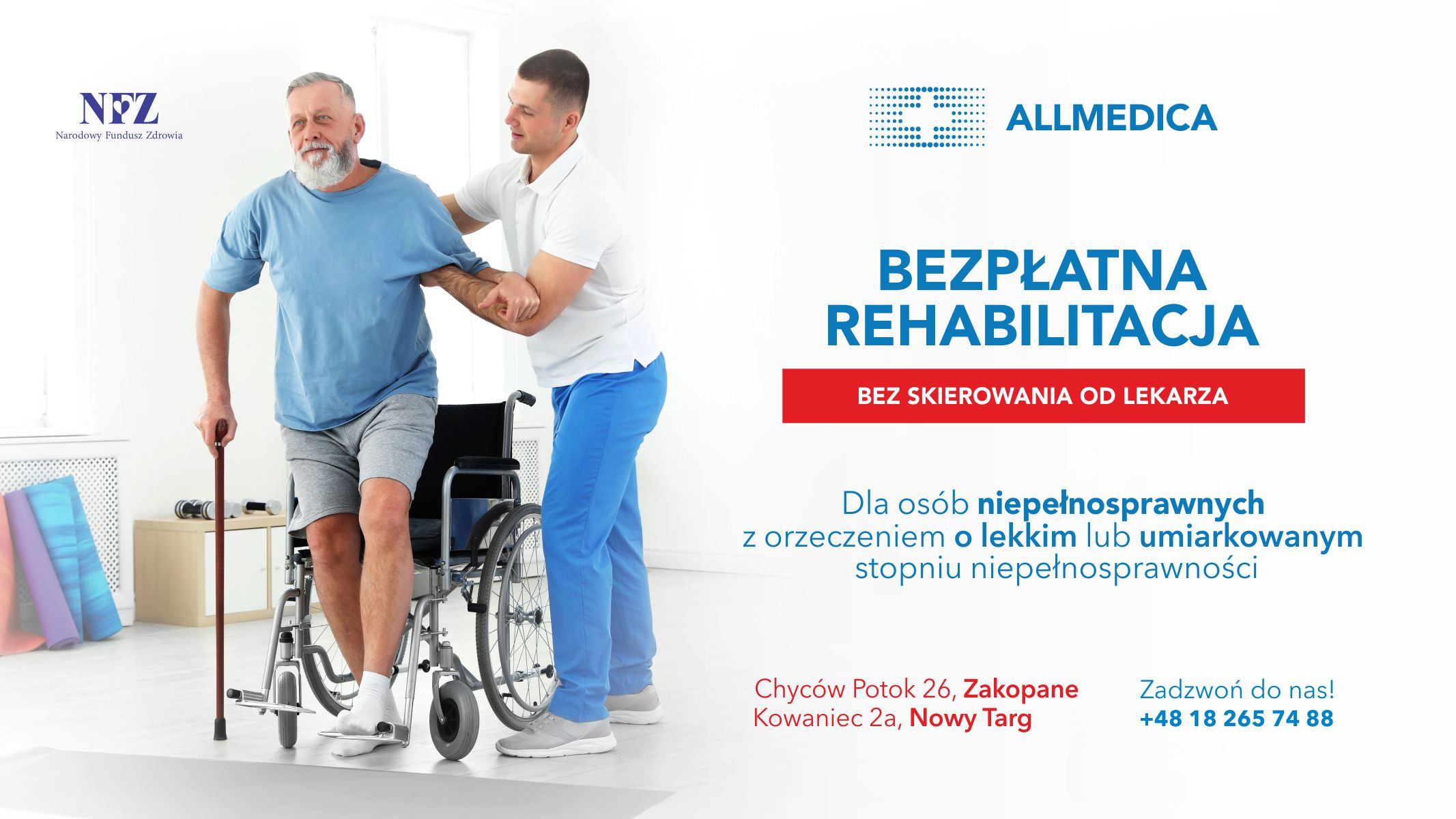 Więcej o: Bezpłatna rehabilitacja w klinice ALLMEDICA